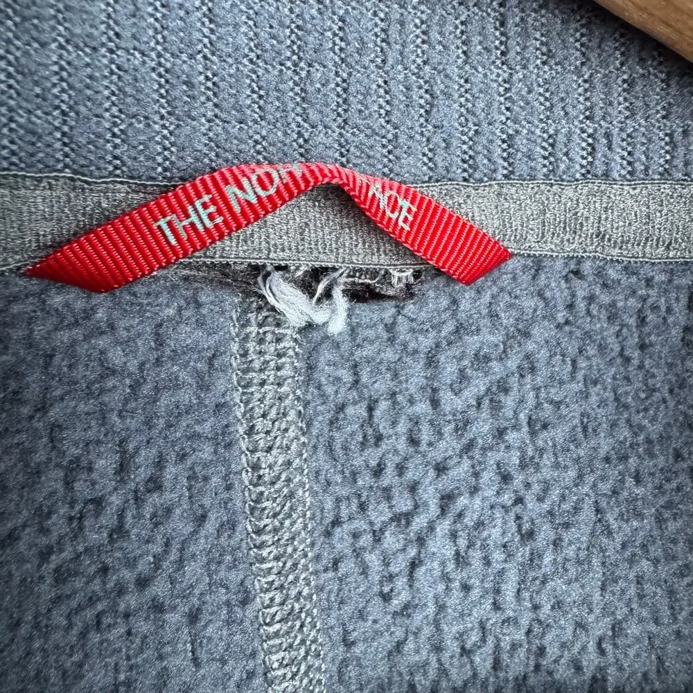 The North Face Quarter Zip Pullover Black‎ Grid Fleece Men’s Approx L